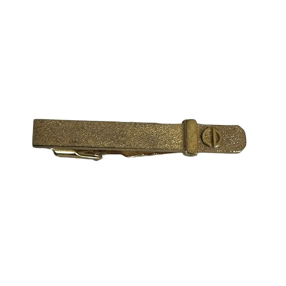 Christian Dior Tie‎ Clasp Bar Clip Tack Necktie Logo Gold Toned Authentic